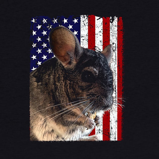 Cute and Cozy Chinchilla USA Flag Tee for Rodent Lovers by Gamma-Mage